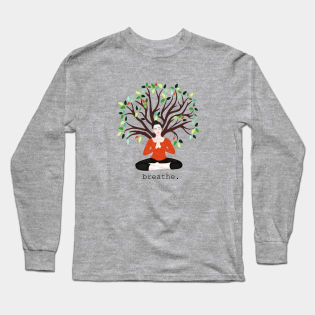 tree. breathe Long Sleeve T-Shirt by Breathe Serene 